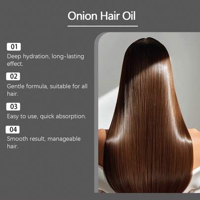 زيت شعر البصل من GleamXi مع زيت الأرغان - علاج لإضفاء اللمعان على الشعر الباهت والجاف والخالي من البريق، مناسب لجميع أنواع الشعر، 100 مل / 3.38 أونصة سائلة