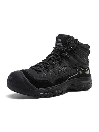 CAMEL CROWN بوت تسلق شتوية مقاومة للماء ومانعة للانزلاق للرجال، مقاومة للصدمات مع قوة شد عالية، متوسطة الارتفاع للاستخدام في المدينة والخارج