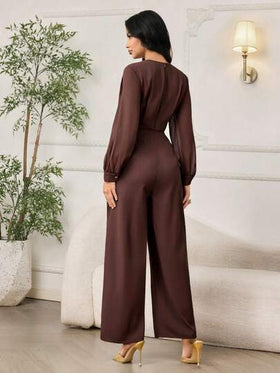 Modelyn رمضان جمبسوت كاجوال عصرية للنساء باللون البني الداكن
