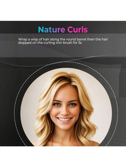 مكواة شعر كهربائية 55 واط مع فرشاة مضخمة، مكواة لف مضادة للتجعد لتصفيف الشعر الموجي اللامع، هدية عيد الحب للسيدات