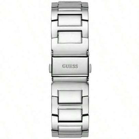 Guess ساعة نسائية من غيس - ساعة كوارتز مرصعة بالماس بتصميم بسيط، سوار من الفولاذ المقاوم للصدأ، قرص متعدد الوظائف ثلاثي العيون، ساعة نسائية عصرية GW0464L1