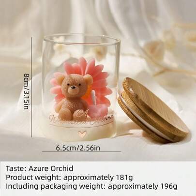 شمعة معطرة على شكل دب لطيف، هدية عيد ميلاد مميزة، كوب شمعة ديكور منزلي، مثالي كهدية لعيد الحب، عيد الأم، مناسب أيضًا للديكور الداخلي، هدايا التخرج وهدايا للنساء