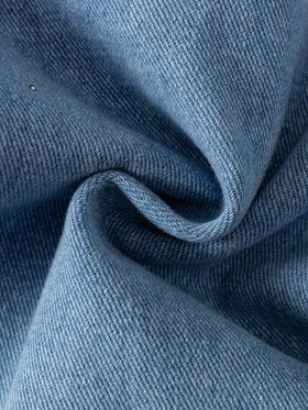 Manfinity Denimwave بنطلون جينز فضفاض مزين بالراين ستون ذو قصة مستقيمة، يناسب الجنسين
