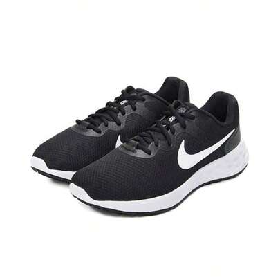 Nike حذاء نايك ريفولوشن 6 نيكست نيتشر منخفض أحادي الطبقة NN مريح متعدد الاستخدامات من الشبك المنسوج منخفض القمة للجري اليومي، وأبيض