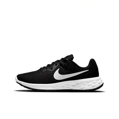 Nike حذاء نايك ريفولوشن 6 نيكست نيتشر منخفض أحادي الطبقة NN مريح متعدد الاستخدامات من الشبك المنسوج منخفض القمة للجري اليومي، وأبيض
