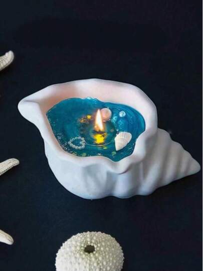 شمعة معطرة بطراز بحري 1 قطعة، شمعة جيلي مزينة بالصدفات وأشكال نجوم البحر، تشعر وكأنك تسبح في البحر، برائحة الخزامى/الياسمين، ديكور جميل هدية لشريك الزفاف أو المنزل، مناسبة لغرفة النوم والحمام وأعياد الميلاد وعيد الأم وعيد الحب (بعض الإكسسوارات الزخرفية عش