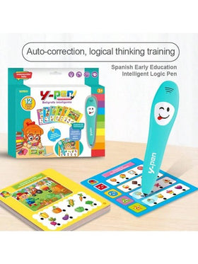 قلم صوتي ذكي + كتاب تعلم الإنجليزية، قلم إلكتروني متعدد الوظائف، يتضمن يوميات تعليمية ملونة ب- 36 صفحة و100 نقطة تعليمية، محتوى غني، يعزز التطور الفكري. قلم التعلم المنطقي يمكنه الإجابة على الأسئلة الواردة في الكتاب، مع مؤشر إضاءة جميل وحيوي.