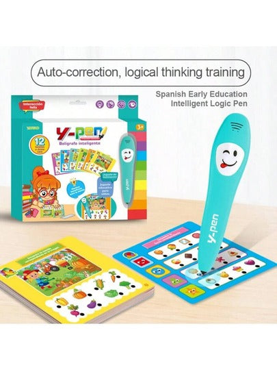 قلم صوتي ذكي + كتاب تعلم الإنجليزية، قلم إلكتروني متعدد الوظائف، يتضمن يوميات تعليمية ملونة ب- 36 صفحة و100 نقطة تعليمية، محتوى غني، يعزز التطور الفكري. قلم التعلم المنطقي يمكنه الإجابة على الأسئلة الواردة في الكتاب، مع مؤشر إضاءة جميل وحيوي.