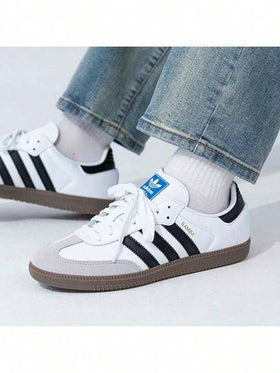 Adidas أصلي سامبا أو جي، أعلى ناعم، مريح، أحذية تزلج عالية منخفضة، يناسب الجنسين، أسود/أبيض/رمادي