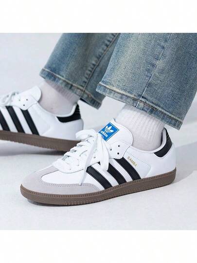Adidas أصلي سامبا أو جي، أعلى ناعم، مريح، أحذية تزلج عالية منخفضة، يناسب الجنسين، أسود/أبيض/رمادي