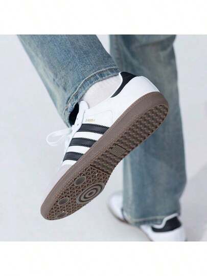 Adidas أصلي سامبا أو جي، أعلى ناعم، مريح، أحذية تزلج عالية منخفضة، يناسب الجنسين، أسود/أبيض/رمادي