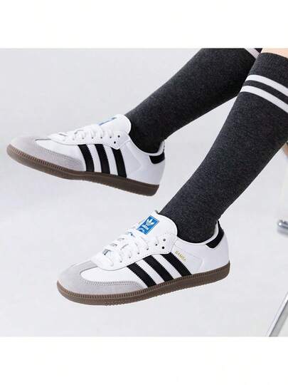 Adidas أصلي سامبا أو جي، أعلى ناعم، مريح، أحذية تزلج عالية منخفضة، يناسب الجنسين، أسود/أبيض/رمادي