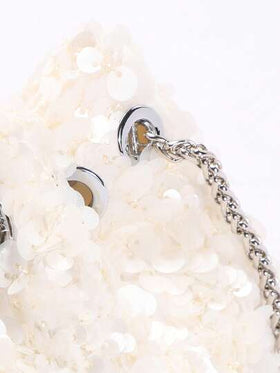 حقيبة دلو صغيرة ذات سحاب من الترتر اللؤلؤي، حقيبة كروس شيك للنساء، مناسبة للاستخدام اليومي، الخروج مع الأصدقاء، تناول الشاي بعد الظهر، وحفلات نهاية الأسبوع/السهرات