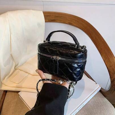 حقيبة صغيرة متعددة الاستخدامات بطراز إنس مطرزة بسلسلة متقاطعة حقيبة هاتف حقيبة يد حقيبة كتف تصميم فريد حقيبة صغيرة للنساء