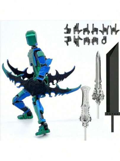 مجموعة شخصية قابلة للحركة تيتان 13 - مجسم روبوت T13 كامل، دمية قابلة للجمع مطبوعة ثلاثية الأبعاد، مناسبة لديكور المكتب والعرض، زينة تزيينية، روبوت مكتبي صغير، روبوت فضائي، زورو. (الألوان والأنماط والإكسسوارات تُشحن عشوائيًا)