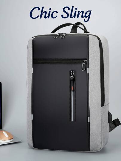 حقيبة ظهر رجالية كاجوال مقاومة للماء مع منفذ USB