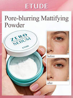 ETUDE بودرة إيتود زيرو سيبوم فضفاضة للوجه | بودرة وجه فضفاضة خفيفة الوزن للتحكم بالزيوت بنسبة 80% معدنية | تثبيت طويل الأمد أو أساس يجعل البشرة ناعمة مستحضرات تجميل أساسية للعطلات، هدايا عيد الميلاد للنساء، ماركة أزياء راقية مستحضرات تجميل للعودة إلى المد