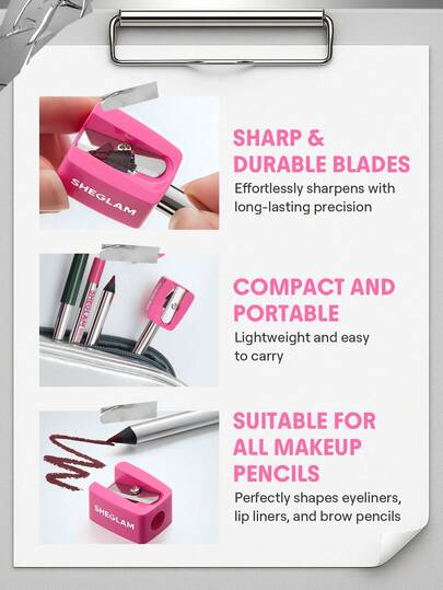 SHEGLAM Boldline مبراة لقلم الجل المحدد للعيون علامة تجارية جمال مكياج ميكب مستحضرات تجميل للنساء الفتيات مثالي لفصل الشتاء الربيع مثالي ل- Y2K أزياء أنيقة رمضان هدية حفلة جاهز أفضل لون