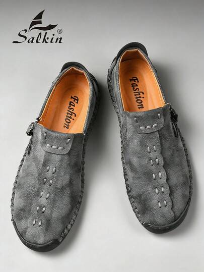 Salkin أحذية رجالية كلاسيكية من المصمم، فخامة ميسورة التكلفة للحياة المعاصرة، أحذية لوفرز سهلة الارتداء من الجلد المخملي السادة، أحذية مشي برزيبر جانبي، أحذية جلدية ناعمة للرجال، أحذية عمل وسهرة، أحذية قيادة يومية، هدية احتفالية، أحذية كاجوال للطلاب، اختر