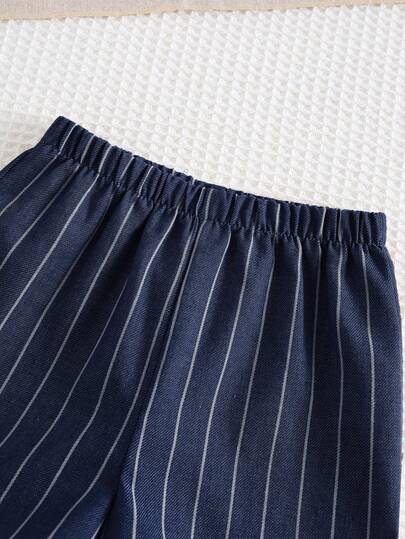 Cozy Pixies مجموعة ملابس علوية بياقة بولو وشورت بخصر مطاطي مطبوعة بطبعات حيوانات كرتونية للأطفال الصبيان، 2 قطعة