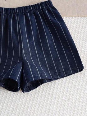 Cozy Pixies مجموعة ملابس علوية بياقة بولو وشورت بخصر مطاطي مطبوعة بطبعات حيوانات كرتونية للأطفال الصبيان، 2 قطعة