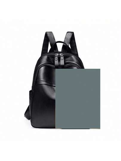 حقيبة ظهر نسائية بأنماط عشوائية - حقيبة طالبة متعددة الاستخدامات من جلد البولي يوريثان الناعم بطراز كوري جديد - حقيبة ظهر نسائية للسفر - حقيبة يد نسائية