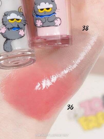Rom&nd مجموعة هدايا محدودة الإصدار من Romand Juicy Gloss Tint 2.0 36، 03 Coral Pink، صبغة شفاه لامعة مرطبة ذات تأثير مكياج مائي، تعاون كوميدي أنمي، مكياج شفاه على الطراز الكوري. 0.35 جرام/0.01 أونصة.