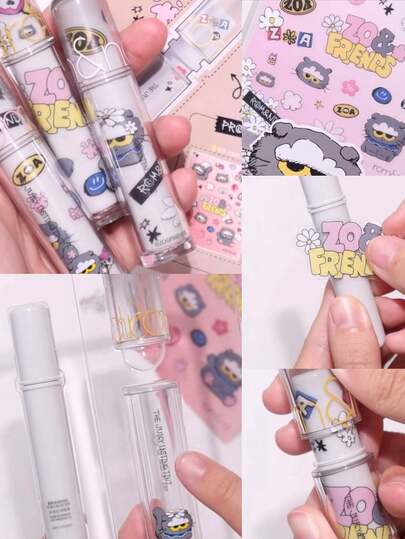 Rom&nd مجموعة هدايا إصدار محدود من Romand Juicy Gloss Tint 2.0 29، 03 Coral Pink، صبغة شفاه بلمعة زجاجية، ذات تأثير ترطيب للمكياج، تعاون كوميدي أنمي، مكياج شفاه على الطراز الكوري. 0.35 جرام/0.01 أونصة.