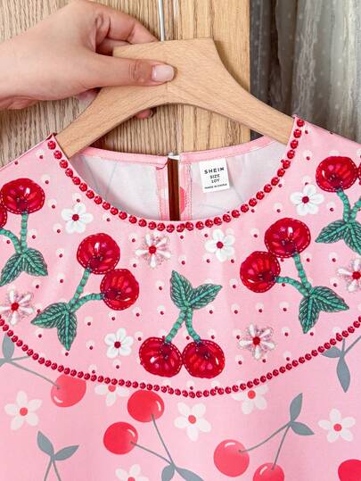 SHEIN فستان أنيق وأنيق بأكمام طويلة مُنسوج للفتيات المراهقات