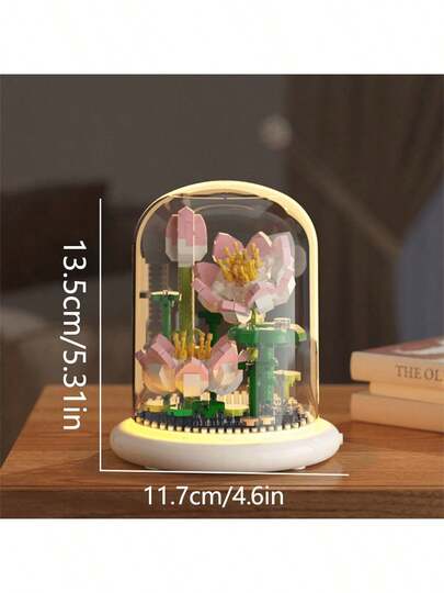 مجموعة كتل بناء الزهور، لعبة ذكاء للأطفال DIY لوتس، هدية مثالية لعيد الأم، مجموعة تجميع أزهار وأعشاب خالدة، هدية عيد الميلاد والسنة الجديدة. ديكور الغرفة. لعبة تركيب شتوية