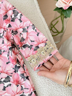 SHEIN فستان فضفاض مطبوع بالزهور للفتيات الصغيرات، خريف