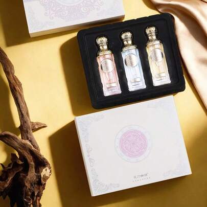 3 زجاجات * 25 مل مجموعة عطور ذات رائحة منعشة، صندوق هدايا بأسلوب ، مناسب للاستخدام اليومي، العمل، المواعيد، العطلات