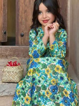 SHEIN فستان منسوج أنيق بطبعات زهرية صغيرة للفتيات المراهقات