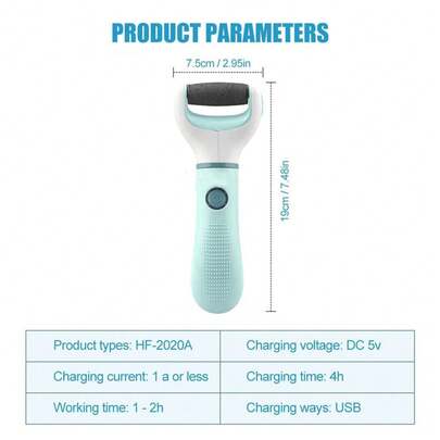 ملف قدم سلكي لاسلكي قابل للشحن عبر USB، جهاز قابل للحمل ومقاوم للماء لإزالة الندوب والتشققات، أدوات للعناية بالقدمين والمعالجة