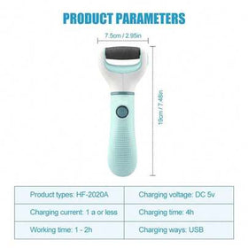 ملف قدم سلكي لاسلكي قابل للشحن عبر USB، جهاز قابل للحمل ومقاوم للماء لإزالة الندوب والتشققات، أدوات للعناية بالقدمين والمعالجة