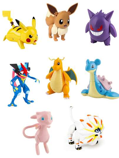 pokemon مجموعة ألعاب أشكال حركية لشخصيات بوكيمون الأصلية من الأنمي + كرات بوكيمون قابلة للتحول. دمى نماذج مشوهة لوحوش البوكيمون المستدعاة، أشكال حركية لبوكيمون، مجموعة هدايا ألعاب تحول المراهقين بوكيمون