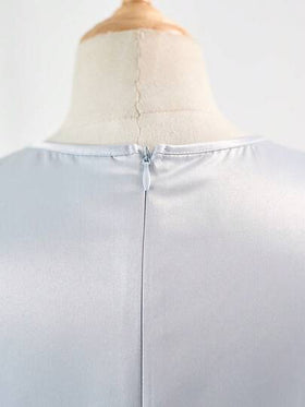 SHEIN فستان بدون أكمام مع كارديجان أنيق مجموعة من قطعتين، مزين بالزهور ثلاثية الأبعاد وشبكة للفتيات المراهقات