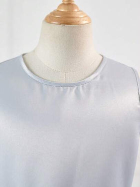 SHEIN فستان بدون أكمام مع كارديجان أنيق مجموعة من قطعتين، مزين بالزهور ثلاثية الأبعاد وشبكة للفتيات المراهقات