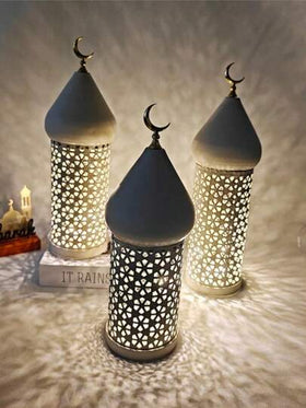 أضواء فانوس LED تعمل بالبطارية، تصميم دقيق مفرغ، ديكور منزلي، مناسب للحفلات والزفاف والديكور الداخلي/الخارجي، غرفة النوم وغرفة المعيشة