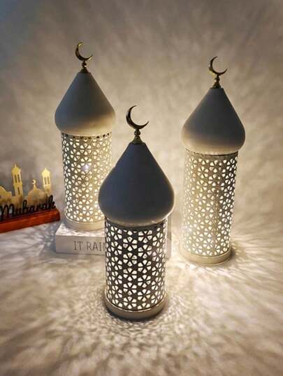 أضواء فانوس LED تعمل بالبطارية، تصميم دقيق مفرغ، ديكور منزلي، مناسب للحفلات والزفاف والديكور الداخلي/الخارجي، غرفة النوم وغرفة المعيشة