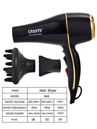 CRASTS مجموعة مجفف الشعر والمكواة الاحترافية، مجفف شعر عالي الطاقة، لاستخدام صالون الحلاقة، مكواة الشعر، مجموعة تصفيف الشعر 2 في 1، مجموعة هدايا مجفف الشعر والمكواة