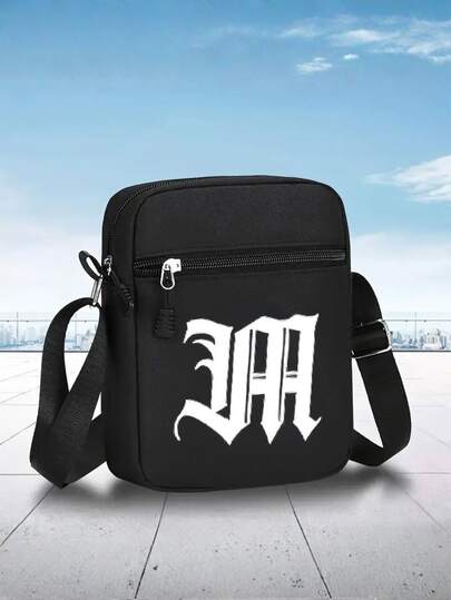 مجموعة قبعة بيسبول وحقيبة كروس بودي مطبوعة برسومات حرفية، موديل موحد الجنس، موضة الشارع والرياضة الخارجية، قبعة بيريم مسطح قابلة للتعديل وحقيبة كتف، هدية لنفسك أو للأصدقاء