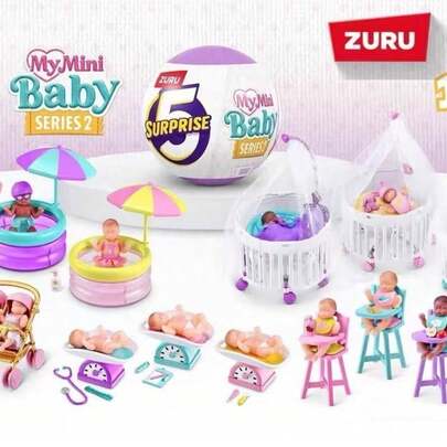 ZURU 5 كبسولات سرية من سلسلة الرضع الصغيرة الإصدار الثاني، ألعاب تفاعلية للفتح والاكتشاف، رضع صغيرة واقعية، طقم ألعاب وإكسسوارات، مناسبة للفتيات من عمر 3 سنوات فما فوق (1 حزمة)