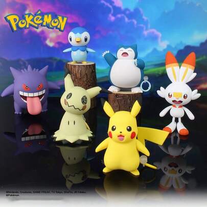 pokemon 6 أنماط من لعبة بوكيمون الميكانيكية، شخصية حركية لحيوان أليف، نماذج لشخصيات بوكيمون بيكاتشو وبيبلوب وميميكيو، دمى وتماثيل زخرفية لمكتب، هدايا عيد الميلاد، لعبة مشي، لعبة تركيز، هدايا مضحكة، ألعاب، ألعاب حسية، ملء أكياس الحفلات، هدايا مثالية لحفلات