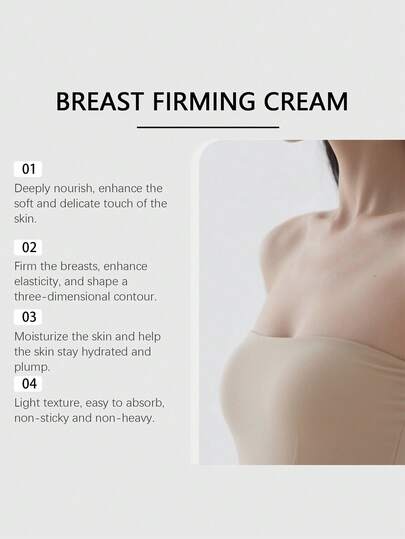 1 علبة تحتوي على 120 جرام كريم لتشديد الصدر، كريم مرطب ومبيض مصمم خصيصًا لصدور النساء. يعتني برقة بجلد الصدر، مناسب للترطيب والتدليك اليومي. يمكن استخدامه أيضًا كغسول للجسم. محمول وملائم للعناية اليومية.