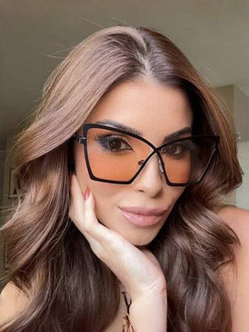 نظارات معدنية بتصميم عين القطة عصرية وشخصية، مناسبة للتصوير الشارعي والسفر والشاطئ والاستخدام اليومي والحفلات والمناسبات، أنيقة للنساء والرجال