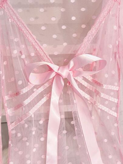 PetitDoll مجموعة ثوب نوم مثير من الدانتيل والرقعة، عيد الحب