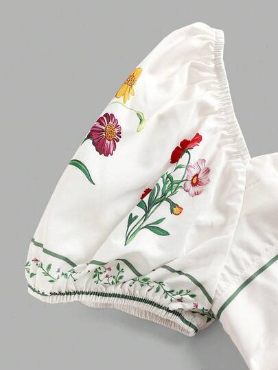 SHEIN فستان كاجوال يومي مطبوع بالزهور للمراهقات