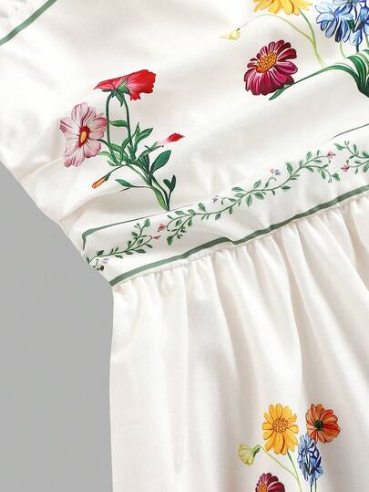 SHEIN فستان كاجوال يومي مطبوع بالزهور للمراهقات