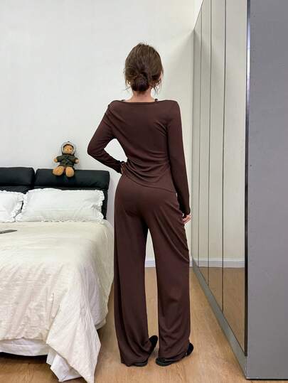 Dream Adore مجموعة بيجامة بأربطة رفيعة مع تصميم لحمة الدانتيل 2 في 1 كارديجان بأكمام طويلة للنساء
